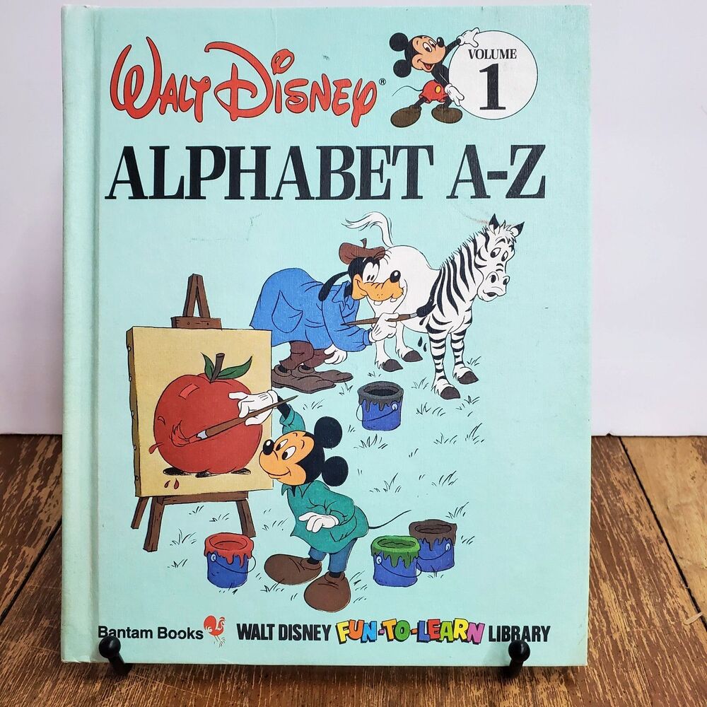 Vintage 1983 Walt Disney Fun to Learn Vol 1 Alphabet A-Z Bantam Kids Book ABCs